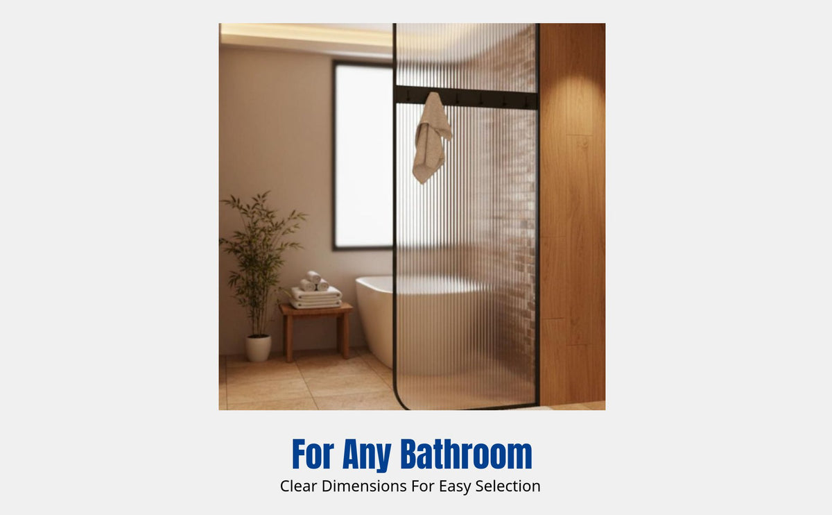 Bathroom Partition Screen, Glass Divider, Stainless Steel, Modern Narrow Design, Wet and Dry Separation