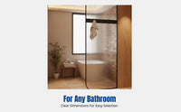 Bathroom Partition Screen, Glass Divider, Stainless Steel, Modern Narrow Design, Wet and Dry Separation