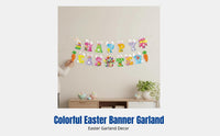 Easter Banner, Twisted Hanging Ornaments, Oval Garland, Party Scene Decor