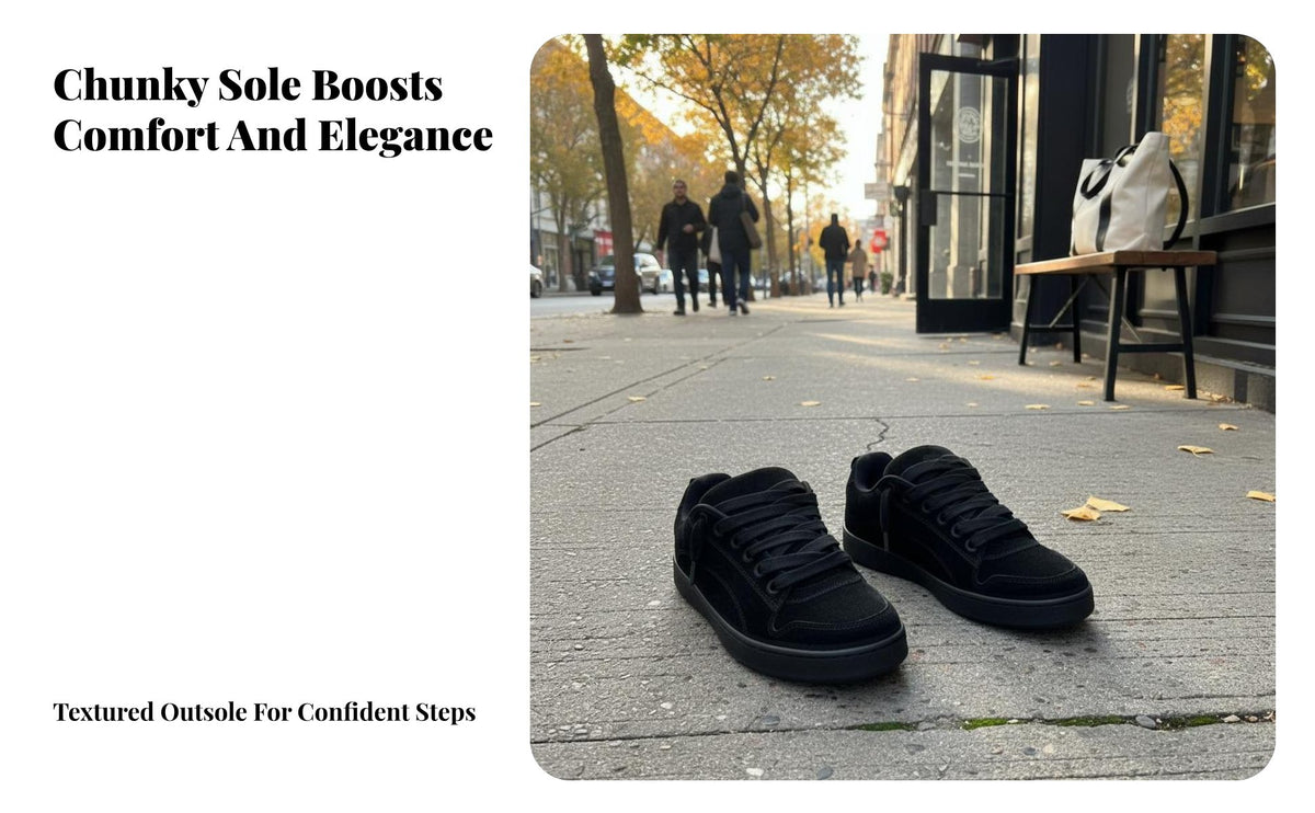 fashionable Chunky Sole Bread shoes, Unisex Low-Top Suede urban Shoes, relaxed Lace-Up for Autumn