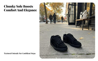 fashionable Chunky Sole Bread shoes, Unisex Low-Top Suede urban Shoes, relaxed Lace-Up for Autumn