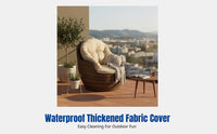Outdoor Rattan Sofa Set, Patio Wicker Lounge Chair and Table Combo, Waterproof Padding, Garden Balcony Furniture