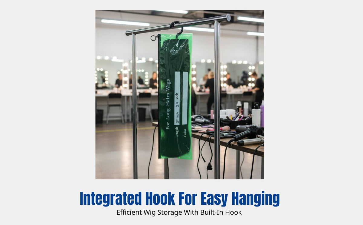 Wig Dustproof Bag, PVC Storage with Hook, Protective Cover, Debris-Resistant, Multi-Color