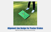 Sport Hitting Mat, SBR Foldable Stroke Pad, Indoor Putting Alignment Line, Sturdy Artificial Turf