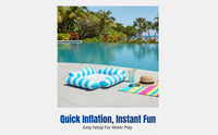 Pool Water Recliner Float, Inflatable Striped Water Lounge Chair, Foldable 4-Tube Pool Mesh, Summer Aquatic Fun