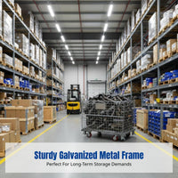Warehouse Storage Cage, Foldable Metal Turnover Cage, Galvanized Iron Frame, Customizable, Heavy Duty, Large Capacity