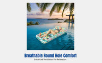 Palm Flamingo Inflatable Pool Float, Breathable Hole Design, Thickened Water Lounger, Foldable PVC, Exotic Theme, Pool Fun