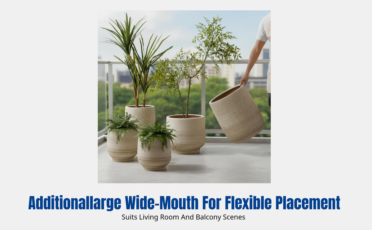 Ceramic Flower Pot, Nordic Minimalist Floor Planter, Breathable Terracotta, Living Room Balcony Decor