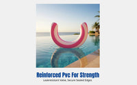 Striped Inflatable Pool Float, U-Shape, Thickened PVC, Semi-Circular, Water Play Toy