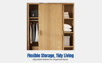 Sliding Door Wardrobe, Space-Saving Bedroom Storage, Multifunctional Organizer for Small Apartments, Adjustable Shelves, Modern Design
