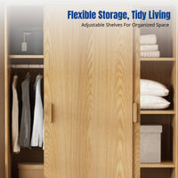 Sliding Door Wardrobe, Space-Saving Bedroom Storage, Multifunctional Organizer for Small Apartments, Adjustable Shelves, Modern Design