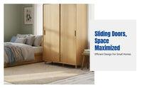 Sliding Door Wardrobe, Space-Saving Bedroom Storage, Multifunctional Organizer for Small Apartments, Adjustable Shelves, Modern Design