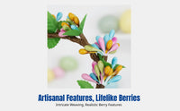 Easter Wreath, Colorful Artificial Berry Candle Ring, Handmade Decorative Wreath for Holiday Table, Lightweight Decor