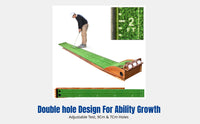 Mini Putting Mat with Double Hole, Screw Ball Return, Portable Practice Gift Set