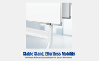 Double-Sided Writing Board, Stable Stand, Mobile Display, Office Teaching Training, Adjustable Height, Verdant/Pale Surface