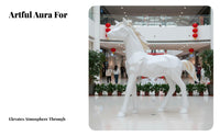 Geometric Horse Sculpture, Fiberglass Zodiac Symbol, New Year Modern Art Decoration for Mall, Garden