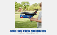 F-16 Fighter Jet Foam Glider, Hand-Throw Ejection Plane Toy, Outdoor Play for Boys