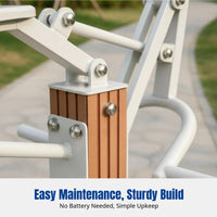 Open-Air Exercise Equipment, Official Standard, Iron & Wood Frame, Community Fitness Path, Full Body Training