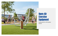 Open-Air Exercise Equipment, Official Standard, Iron & Wood Frame, Community Fitness Path, Full Body Training