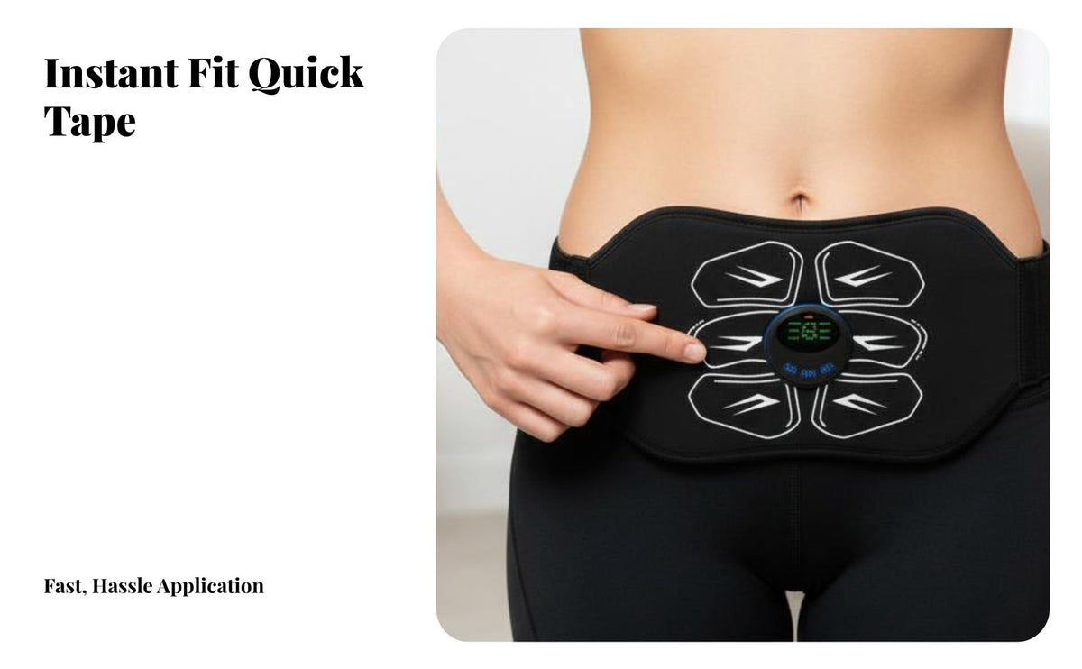 EMS Belt, Smart Abdominal Muscle Home Fitness Waist Trimmer for Men & Women, universal serial bus Rechargeable, Adjustable Modes