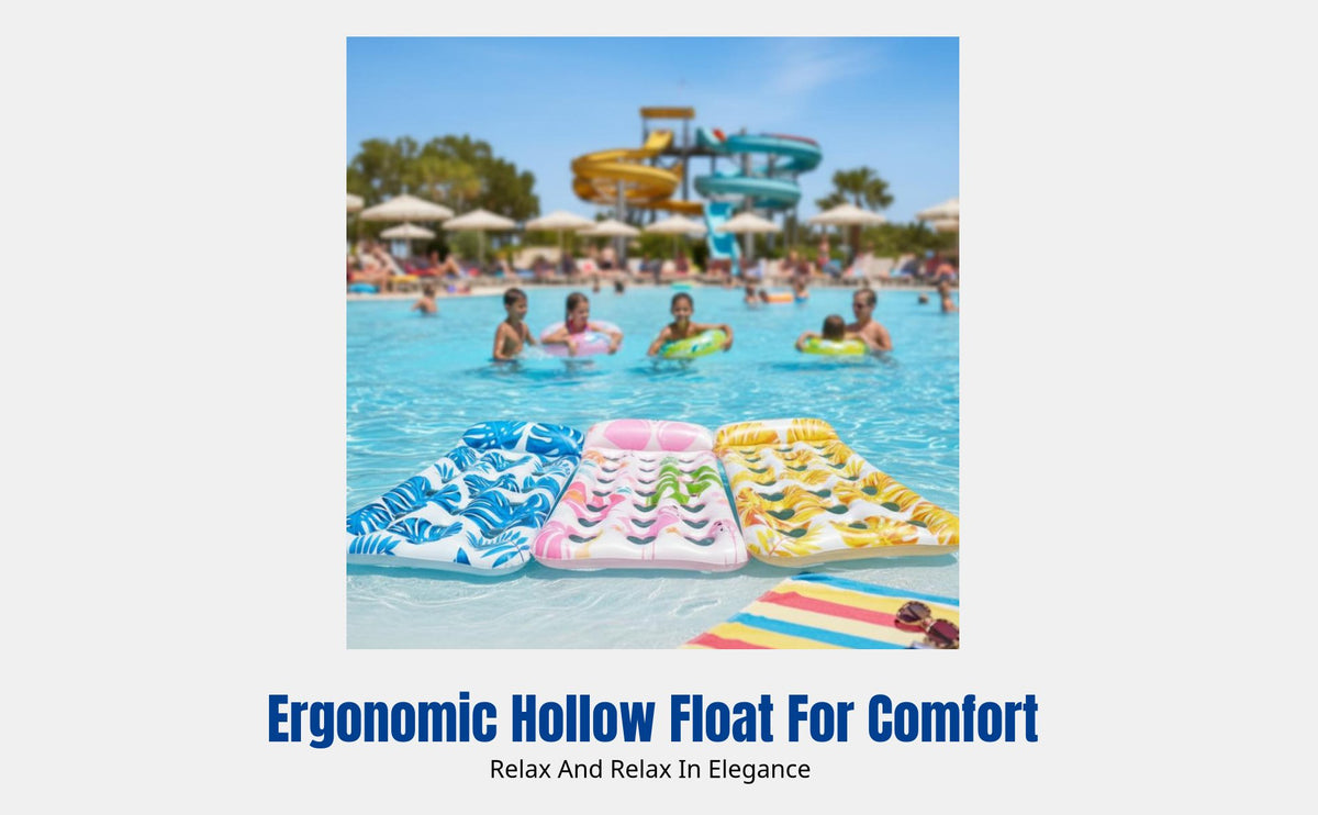 PVC Pool Float, Inflatable Bed, Foldable Water Lounge, Heart Cutout, Coconut Tree, Party