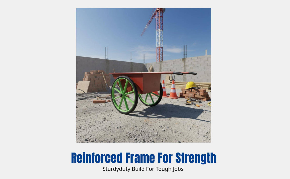 Construction Wheelbarrow, Multi-Purpose Handcart, Dump Cart for Cement Sites, Compact Flip Trolley for Debris Transport