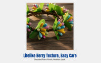Easter Seasonal Wreath, Colorful Artificial Berry Candle Ring, Decorative Home Accent