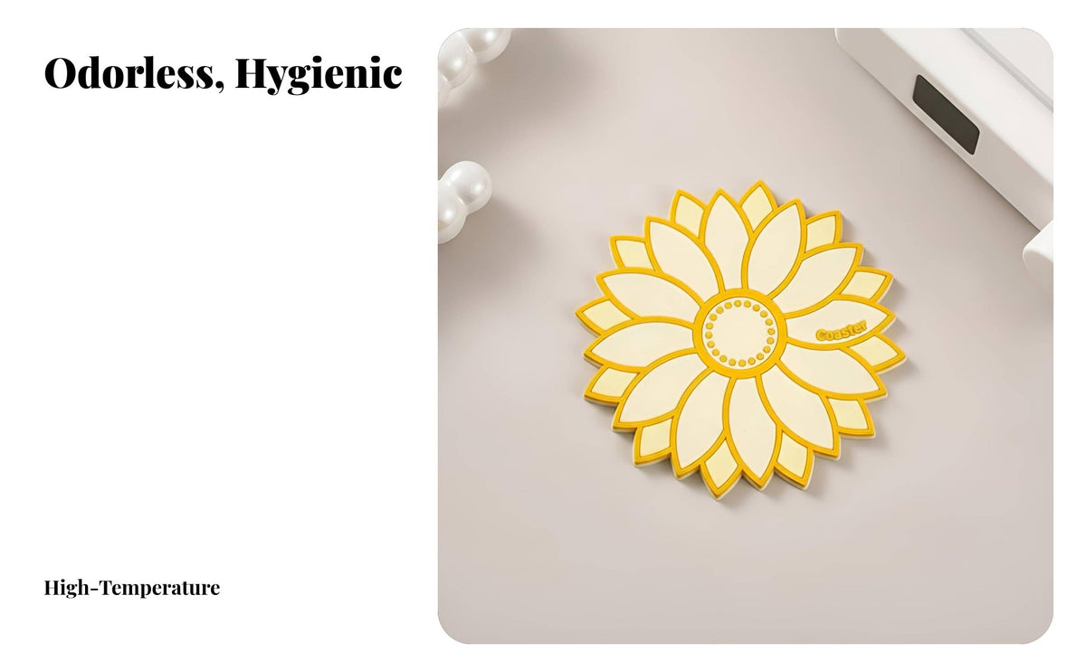 floral Silicone Heat Resistant Mat, Table Placemat, Pot Holder, drink pad, Bowl Pad, Non-Slip, High Temperature Protection