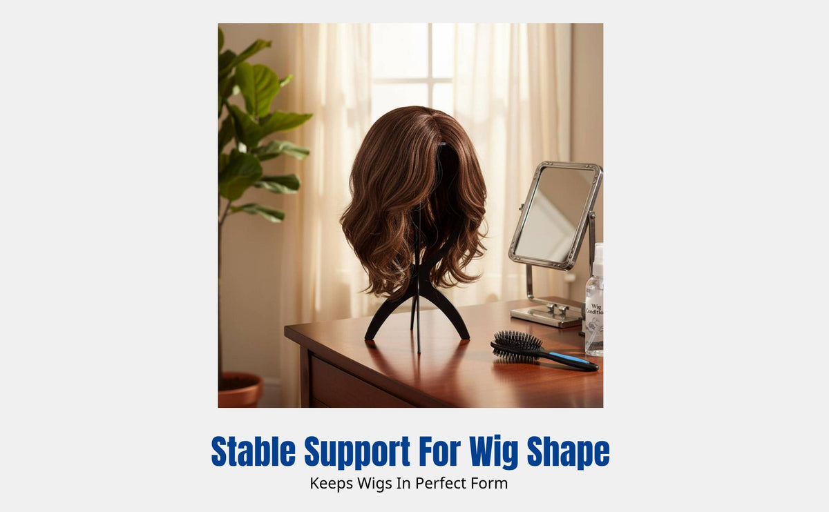 Foldable Plastic Wig Stand, Lightweight, Sturdy, Multi-Color, Hair Care Accessory