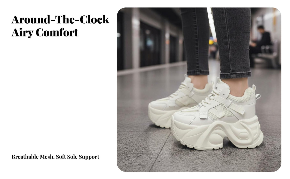 Height Increase athletic shoes, 14cm Thick Sole Dad Shoes, informal Autumn Winter elevated Shoes for Women