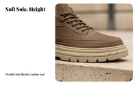 Men's Winter Leather Shoes, British workwear athletic shoes, Warm Low-Top ankle Boots, Soft Sole, Lace-Up, informal Outdoor Footwear