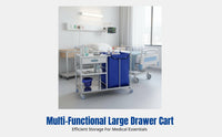 Stainless Steel Utility Cart, Hospital Linen Trolley, Reinforced Medical Waste Cart, Multi-Compartment Nursing Cart, Silent Casters