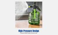 Garden Pressure Spray Bottle, Manual Watering Can, Adjustable Nozzle, Home Cleaning, Disinfection