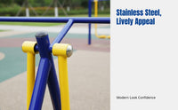 Outdoor Fitness Equipment, Community Park Exercise Trail Set, Stainless Steel, Senior, Public Square, Multi-Function Combo