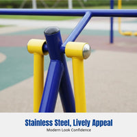 Outdoor Fitness Equipment, Community Park Exercise Trail Set, Stainless Steel, Senior, Public Square, Multi-Function Combo