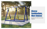 Outdoor Fitness Equipment, Community Park Exercise Trail Set, Stainless Steel, Senior, Public Square, Multi-Function Combo