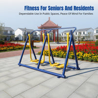 Outdoor Fitness Equipment, Community Park Exercise Trail Set, Stainless Steel, Senior, Public Square, Multi-Function Combo
