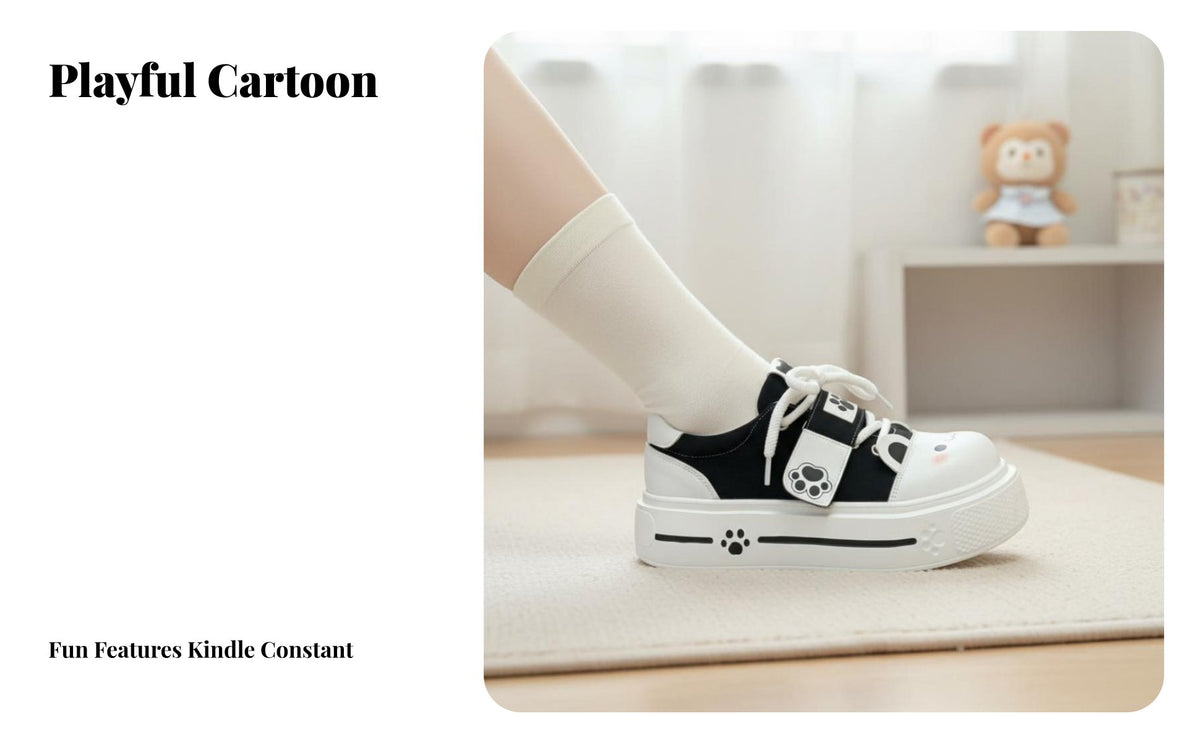 Cute Canvas Shoes, Round front, Soft Girl aesthetic, Comfortable, Cartoon Accent, relaxed shoes for Women