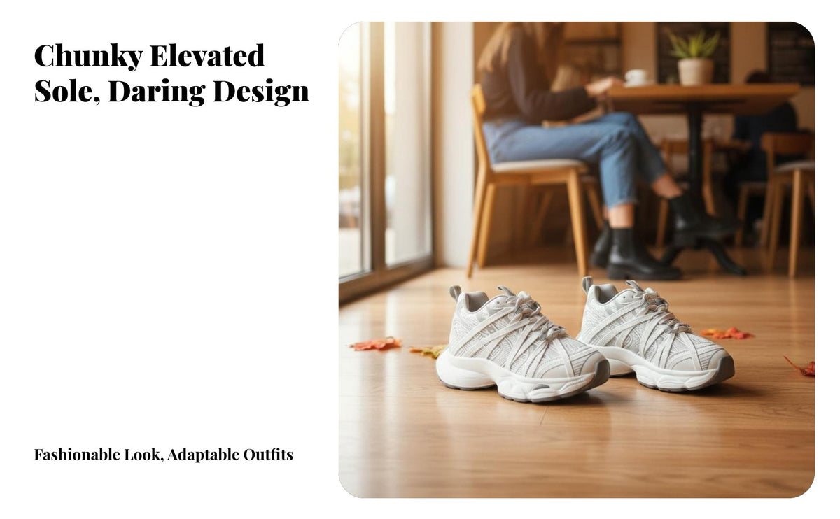 Mesh elevated shoes for Women Height Increase, 12cm Thick Sole, Autumn relaxed Dad Shoes