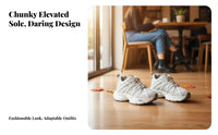 Mesh elevated shoes for Women Height Increase, 12cm Thick Sole, Autumn relaxed Dad Shoes