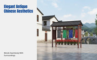 Antique Outdoor Waste Sorting Pavilion, 4-Compartment Recycling Station, Community Collection Point