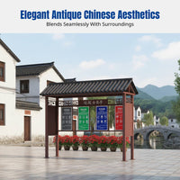 Antique Outdoor Waste Sorting Pavilion, 4-Compartment Recycling Station, Community Collection Point