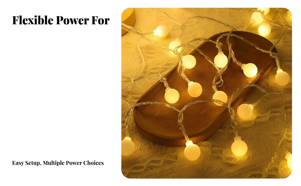light-emitting diode milky sphere Fairy Lights, Battery Operated, Room, Party, Holiday Decoration