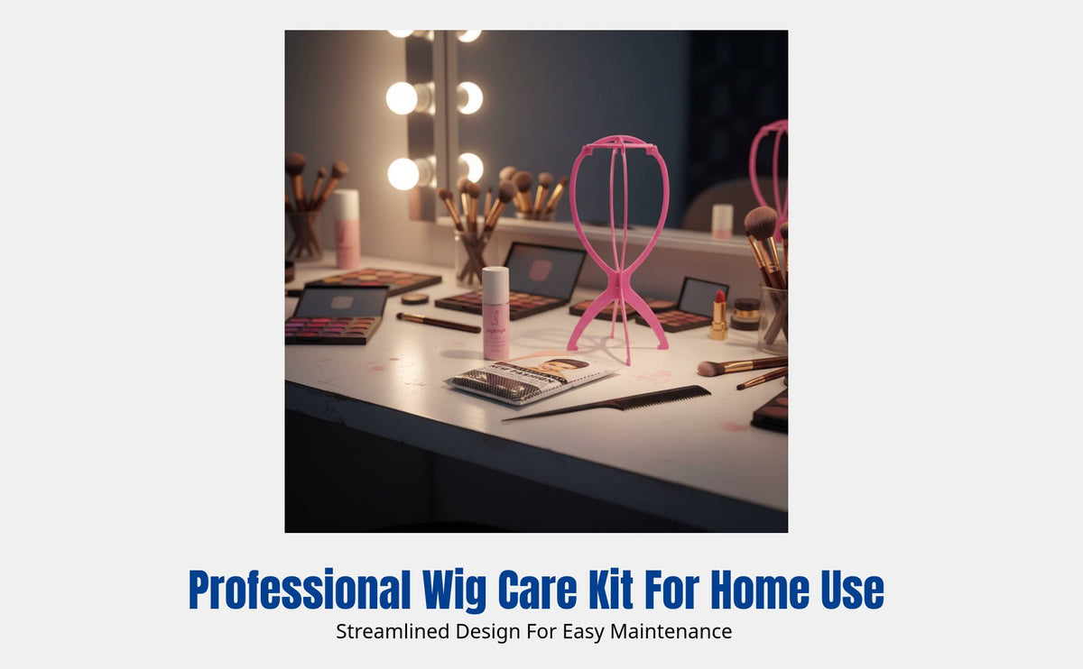 Wig Care Kit, Stand, Tail Comb, Wig Cap, Conditioning Spray, All-in-One Maintenance