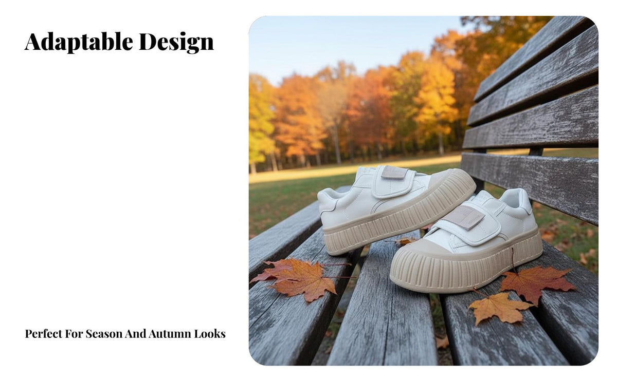 hook and loop Bread Shoes, Women's Thick Sole elevated sweet athletic shoes, relaxed season Autumn 2024