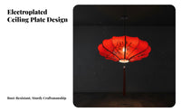 Chinese Classical Hand-Painted Lantern, Oval Shape, Creative Modern Hanging Light for Restaurant, Hotel, Teahouse