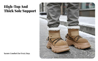 polar Bread winter Boots, Chunky front, Unisex Winter Plush Lined, Thick Sole, Warm High Top Shoes