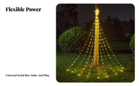 light-emitting diode celestial Pentagram Waterfall Curtain, Decorative Fairy Lights for Christmas, Outdoor Garden