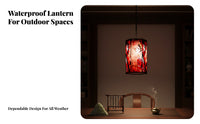 Chinese Hexagonal Lantern, Rectangular Hanging Light, Outdoor Waterproof Hanging for Restaurant Decoration, Oriental Design
