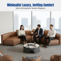Curved Sofa, Semi-Circular Reception Couch, Modern Minimalist, Office Lounge, Luxury Waiting Area